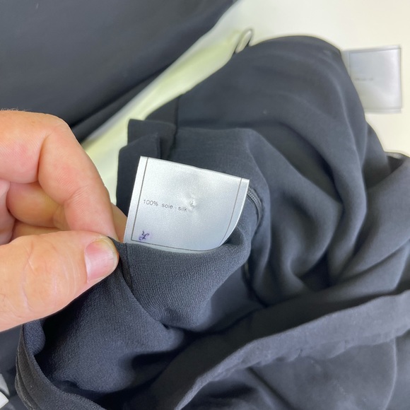 CHANEL 100% Silk All Black Top Skirt Summer Sz 42 - Picture 12 of 15